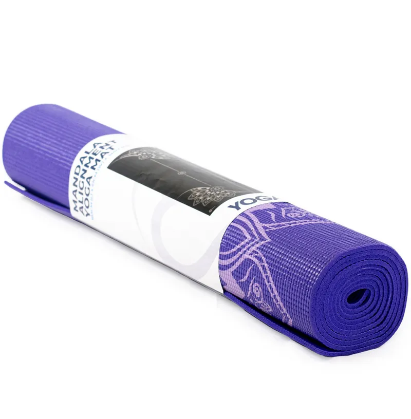 Fitness Mad Mandala Alignment Yoga Mat 4mm Purple w/Light Purple Print-3